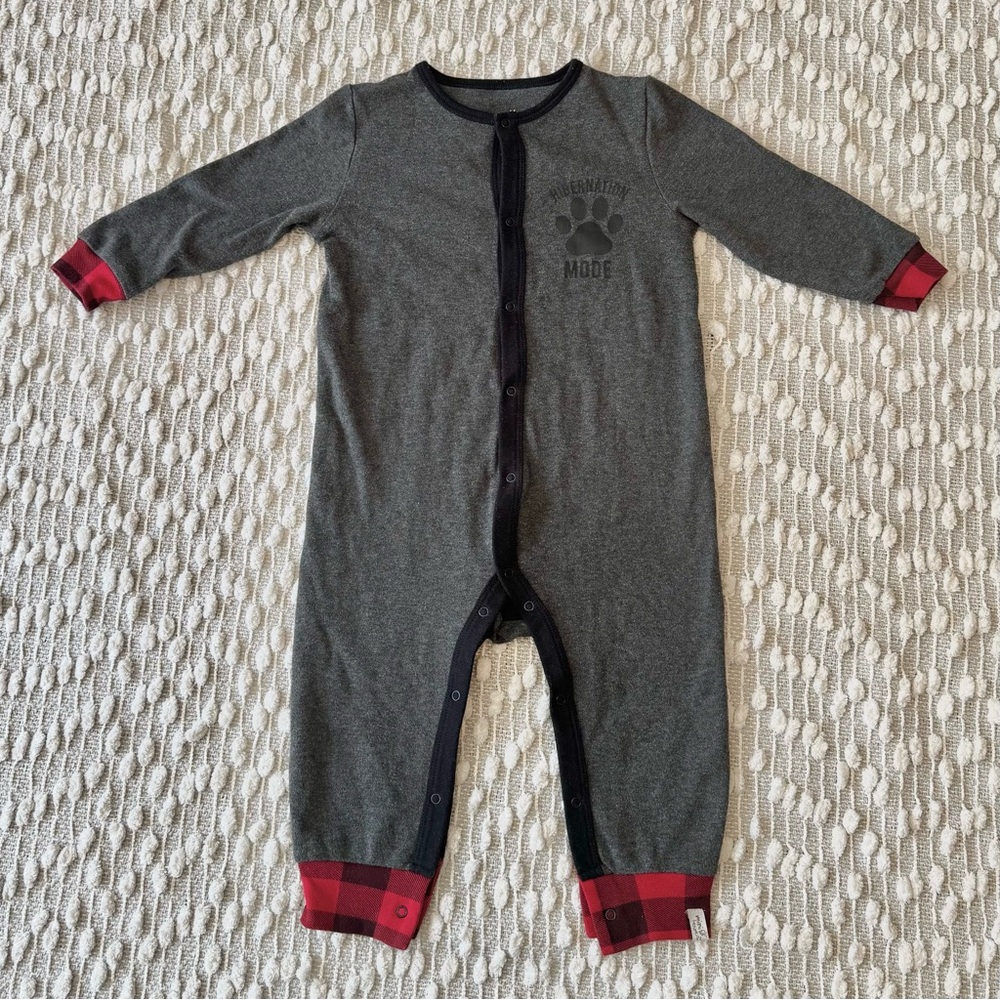 (❤️2/$20) Grey and Plaid Toddler Onesie